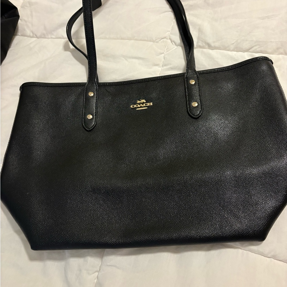Coach Black Leather Tote